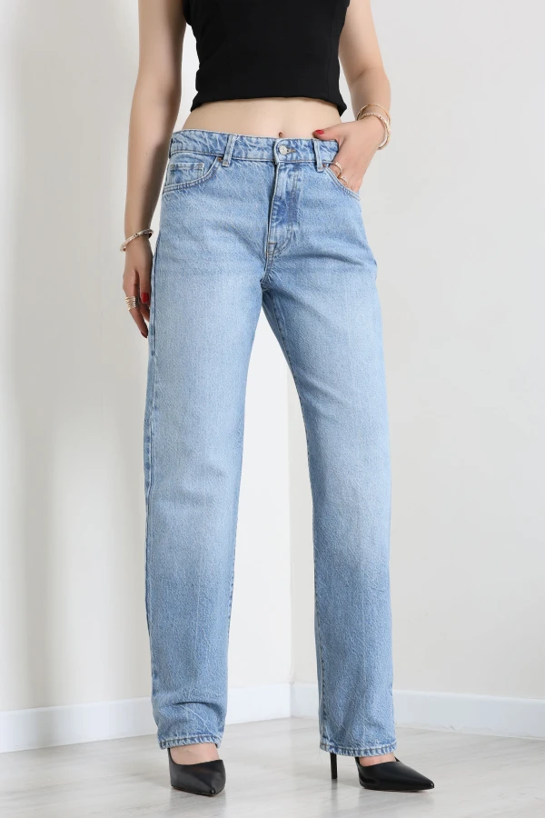 Straight Kot Pantolon Açıkmavi - 32354.2214.