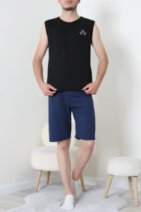 Süprem Şortlu Erkek Pijama Takımı Siyahlacivert - 42983.1048.