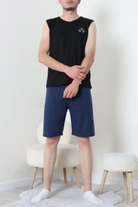 Süprem Şortlu Erkek Pijama Takımı Siyahlacivert - 42983.1048.