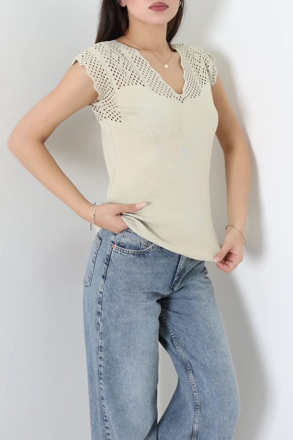 Polyemid Triko Bluz Taş - 75170.2209.