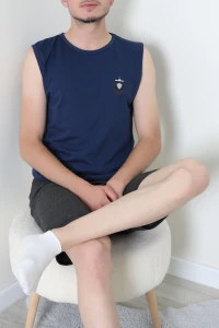 Süprem Erkek Şortlu Pijama Takım Lacivert - 75183.1048.
