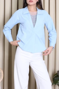 Taş Detaylı Poplin Gömlek Bebemavi - 75099.1228.