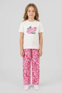 8-12 Yaş Viskon Kız Çocuk Tişört Pantolon Takım Pembe - 53730.2212.