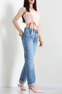 Straight Kot Pantolon Mavi - 32354.2214.