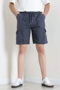 Keten Beli Lastik Kargo Cep Şort Antrasit - 75184.2170.