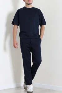 İki İplik Oversize Erkek Takım Lacivert - 80273.1567.