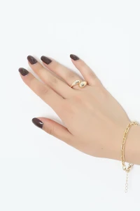 Çift Damla Yüzük Gold - 33105.2063.