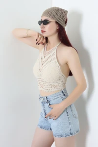 Örgü Bandana Vizon - 53796.1817.