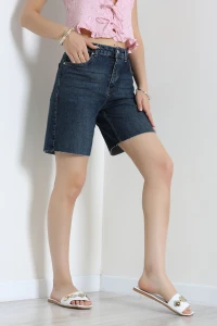 Lazer Kesim Kot Şort Koyumavi - 32343.392.