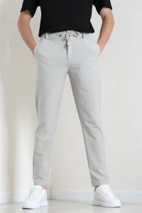 Dokuma Likralı Jogger Spor Pantolon Gri - 70911.1937.