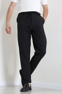 Dokuma Likralı Jogger Spor Pantolon Siyah - 70911.1937.