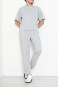 İki İplik Relaxed Baggy Erkek Takım Gri - 80273.1567.