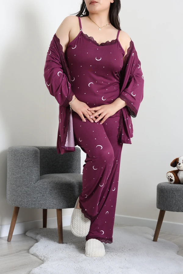 Milan Battal Üçlü Set Takım Mor - 214.1287.