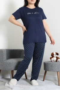 Büyük Beden Milan Pijama Takımı Lacivert - 53611.1048.