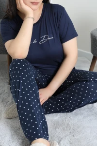 Büyük Beden Milan Pijama Takımı Lacivert - 53611.1048.