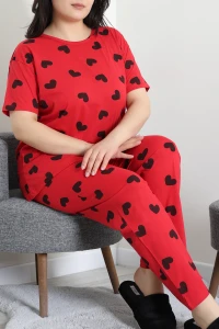 Süprem Büyük Beden Pijama Takımı Kırmızı - 53818.1961.