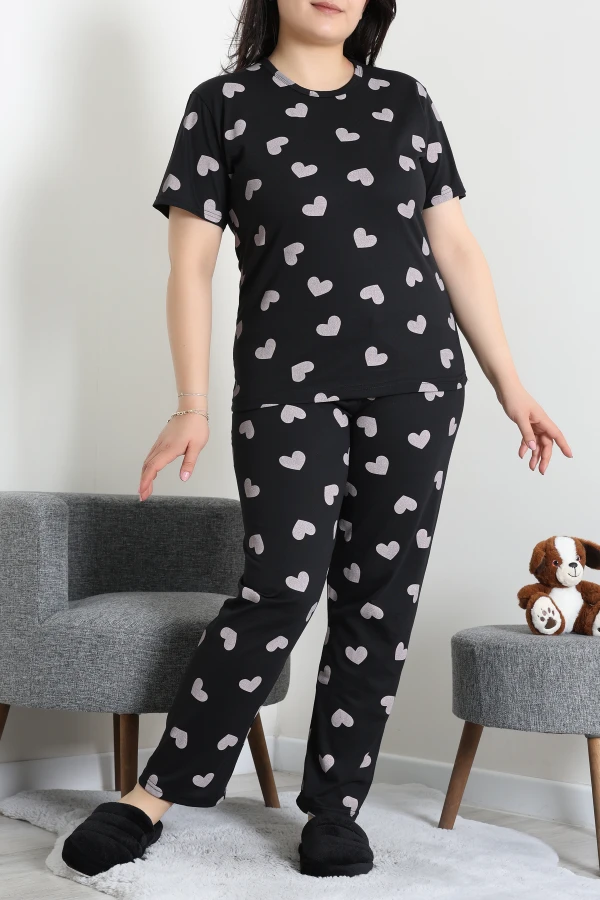 Süprem Büyük Beden Pijama Takımı Siyah - 53818.1961.
