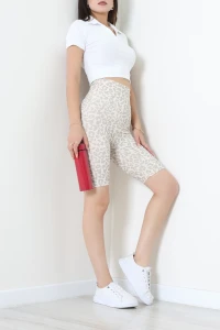 Desenli Biker Tayt Bej - 74101.2114.