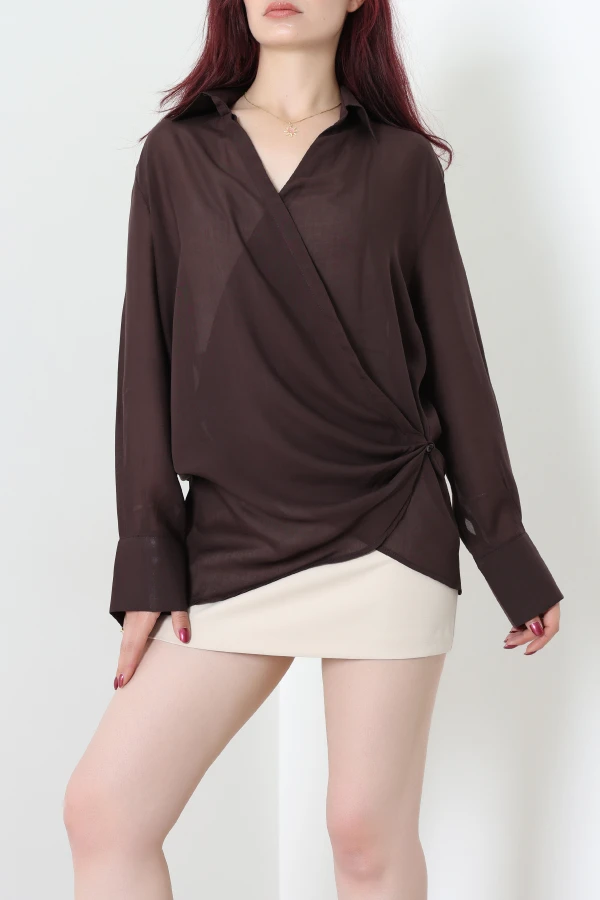 Poplin Gömlek Kahve - 75216.424.