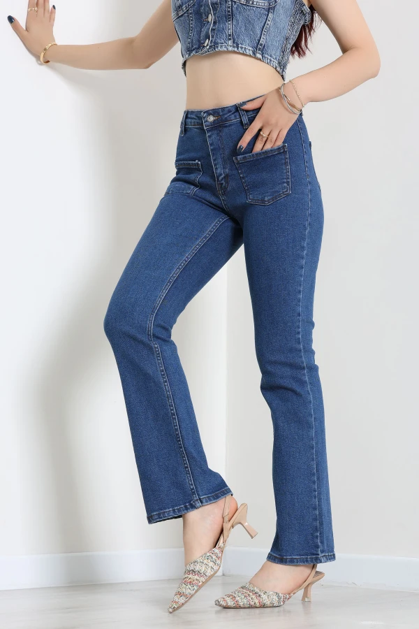 Cepli Straight Kot Pantolon Koyumavi - 44184.1968.