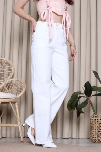 Straight Kesim Kot Pantolon Beyaz - 52450.392.