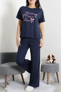 Süprem Baskılı Pijama Takımı Koyulacipembe - 53526.1567.