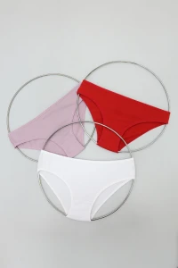 Pamuklu Likralı 3'Lü Günlük Bikini Külot  Rengarenk - 53856.2158.