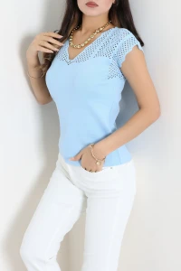 Polyemid Triko Bluz Açıkmavi - 75170.2209.