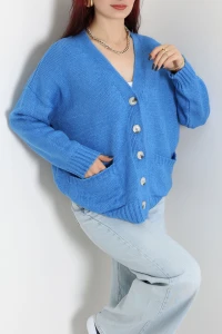 Oversize Cepli Hırka Mavi - 75281.2229.