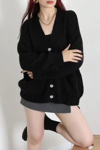 Oversize Cepli Hırka Siyah - 75281.2229.
