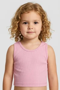 4-10 Yaş Kız Çocuk Crop Atlet Pembe - 53801.1780.
