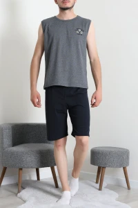 Süprem Şortlu Erkek Pijama Takımı Antrasitlaci - 42983.1048.