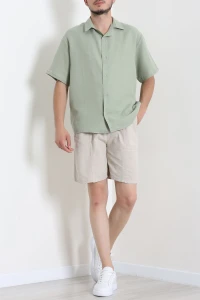 Oversize Müslin Erkek Gömlek Çağla - 71720.1937.