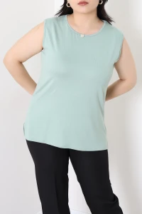Sıfır Kol Büyük Beden Viskon Body Mint - 72036.2080.