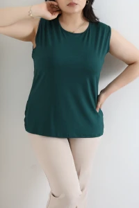 Sıfır Kol Büyük Beden Viskon Body Zümrüt - 72036.2080.