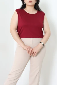 Sıfır Kol Büyük Beden Viskon Body Vişne - 72036.2080.