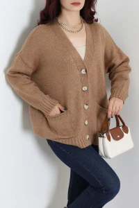 Oversize Cepli Hırka Camel - 75281.2229.