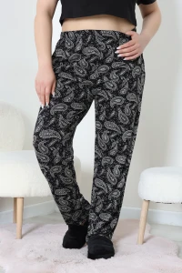 Cepli Viskon Büyük Beden Pijama Altı Bejsiyah - 52333.1731.