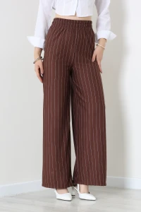 Beli Lastikli Zra Crep Pantolon Kahve - 53733.2023.