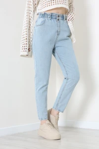 Bel Lastikli Mom Kot Pantolon Buzmavi - 75305.2230.