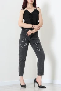 Nakışlı Mom Jean Füme - 75324.2230.