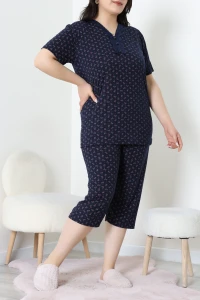 Model Büyük Beden Kapri Pijama Takımı Lacivert - 774.1287.