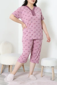 Model Büyük Beden Kapri Pijama Takımı Gül - 774.1287.