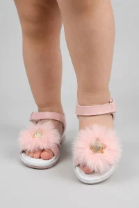 Toka Detaylı Tüylü Çocuk Sandalet Pembe - 55342.264.
