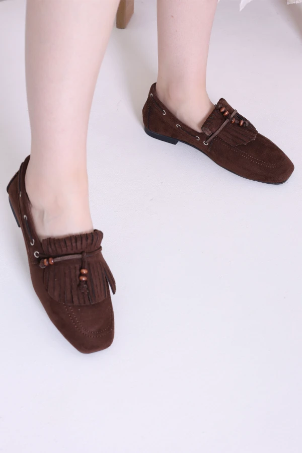 Süet Loafer Babet Kahve - 111.1846.