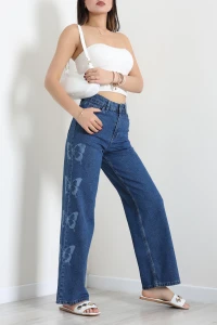 Kelebek Desen Bol Paça Kot Pantolon Koyumavi - 75316.2230.