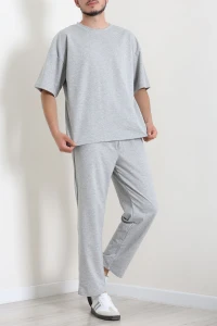 İki İplik Relaxed Baggy Erkek Takım Gri - 80273.1567.