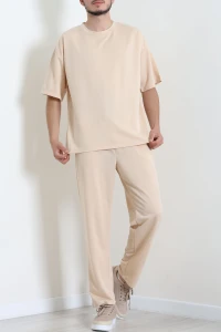İki İplik Relaxed Baggy Erkek Takım Bej - 80273.1567.