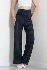 Yandan Fermuarlı Zra Crep Pantolon Lacivert - 72063.2023.