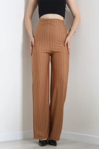 Yandan Fermuarlı Zra Crep Pantolon Açıkkahve - 72063.2023.